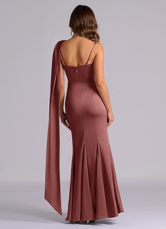 Azazie Inara Bridesmaid Dresses Amethyst Mermaid Pleated Stretch Satin Dress image2