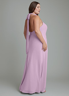Azazie Velli Bridesmaid Dresses Wisteria Mermaid High Neck Chiffon Dress image13
