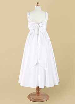 Azazie Cutie Pie Flower Girl Dresses A-Line Pleated Matte Satin Dress image8
