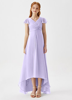 Azazie Breanne Junior Lilac A-Line Chiffon Dress image6
