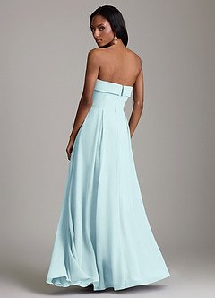Azazie Lucienne Bridesmaid Dresses Sea Glass A-Line Strapless Chiffon Convertible Dress image2