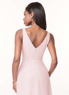 Azazie Nala Jurken voor bruidsmeisjes Jurk van Chiffon met A-Lijn Geplooid Blozend Roze image5