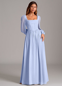 Azazie Maree Vestidos de damas de honor Vestido de Hielo de Gasa de Corte en A con Corsé image4