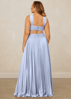Christian Siriano Bridal for Azazie 1009 Bridesmaid Dresses Ice A-Line Pleated Chiffon Dress image15