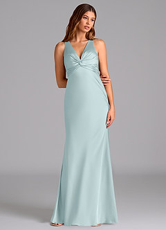 Azazie Hati Brudtärnklänningar Klä av Sjöjungfru i Stretch Satin Dimma image3