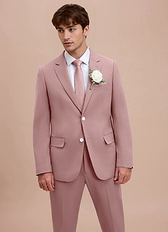 front Ethan Dusty Rose Refined Weave Suit Jacket