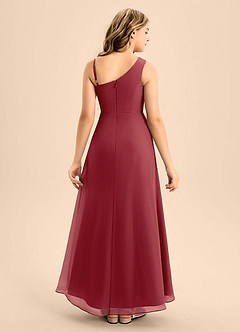 Azazie Brooke Junior Vestido de Granada de Gasa de Corte en A con Corte Lateral image2