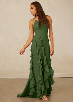 Christian Siriano Bridal for Azazie 1006 Bridesmaid Dresses Olive Mermaid Ruched Chiffon Dress image4