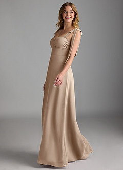 Azazie Lizet Bridesmaid Dresses Taupe A-Line Sweetheart Neckline Chiffon Dress image4