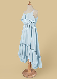 Azazie Karmen Flower Girl Dresses Sky Blue A-Line Ruched Chiffon Dress image8