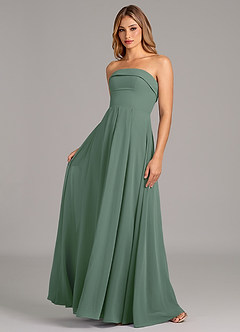 Azazie Lucienne Bridesmaid Dresses Eucalyptus A-Line Strapless Chiffon Convertible Dress image1
