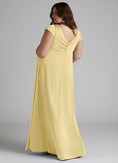 Azazie Allessia Maternity Bridesmaid Dresses A-Line Pleated Stretch Satin Floor-Length Dress image9