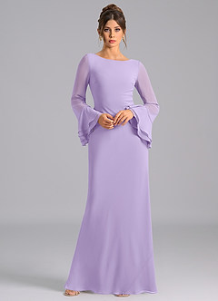 Azazie Leone Bridesmaid Dresses Lilac Mermaid Corset Chiffon Dress image3
