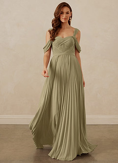 Christian Siriano Bridal for Azazie 1013 Bridesmaid Dresses Moss Green A-Line Off the Shoulder Chiffon Dress image9