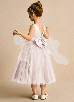 Azazie Pear Flower Girl Dresses Rose Petal Ball-Gown Bow Tulle Dress image5