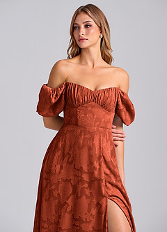 Azazie Mirian Suknie dla druhen Linia A Dekolt w kształcie serca Kwiatowe wypalenie Do ziemi Sukienka image2