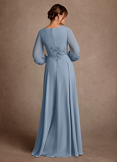 Azazie Yorba 신부의 어머니 드레스 A라인 레이스 쉬폰 플로어 길이 드레스 image3