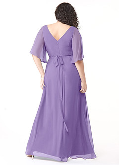 Azazie Cierra Bridesmaid Dresses A-Line V-Neck Chiffon Floor-Length Dress image12