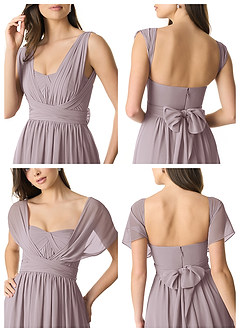 Azazie Olani Bridesmaid Dresses Dusk A-Line Off the Shoulder Chiffon Convertible Dress image9