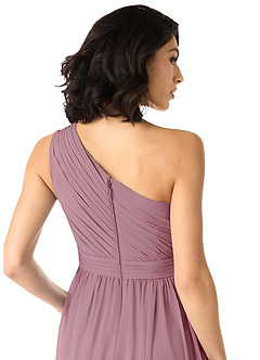 Azazie Mathilda Final Sale Vintage Mauve A-Line One Shoulder Chiffon Dress image5