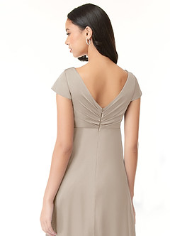 Azazie Allessia Abiti da damigella d'onore premaman Abito A-Line Plissettato Raso Elasticizzato Floor-Length image7