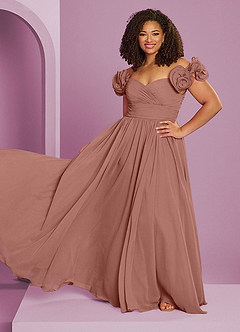Barbie ♥ Azazie Bridesmaid Dresses Cedar Rose A-Line Off the Shoulder Chiffon Convertible Dress image16