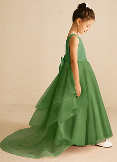 Azazie Pumpkin Flower Girl Dresses Basil A-Line Convertible Tulle Dress image3