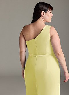 Azazie Liza Jurken voor bruidsmeisjes Jurk van Chiffon met Zeemeermin One-Shoulder Citroensorbet image16