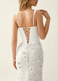 Belinda Ivory 3D Flowers Corset Lace Up Back Mermaid Prom Dress image6