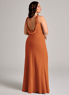 Azazie Rylina Bridesmaid Dresses Cinnamon Mermaid Pleated Chiffon Dress image8