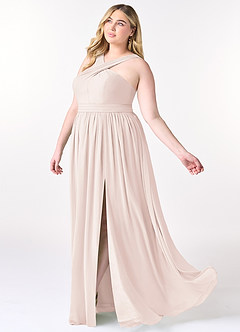 Azazie Elvira Bridesmaid Dresses Rose Petal A-Line Pleated Chiffon Dress image18