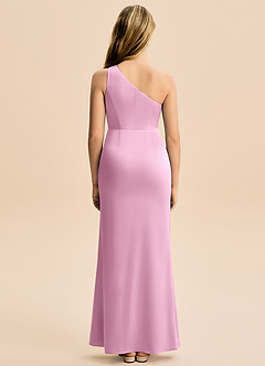 Azazie Akilah Junior Candy Pink Sheath Pleated Stretch Satin Dress image6