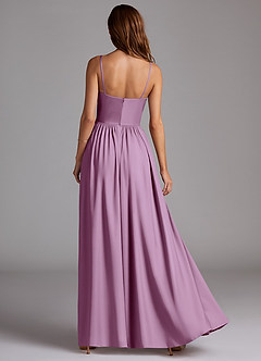 Azazie Calianna Bridesmaid Dresses Wisteria A-Line Off the Shoulder Stretch Satin Convertible Dress image4