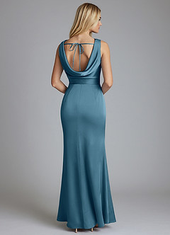 Azazie Tallie Bridesmaid Dresses Bermuda Mermaid Pleated Stretch Satin Dress image6