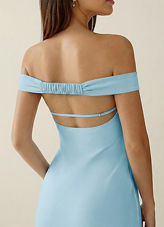 Gwendonme Sky Blue Satin Crystal Linen Prom Dress image6