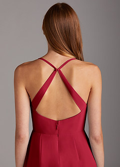 Azazie Manila Bridesmaid Dresses Scarlet Sheath V-Neck Chiffon Dress image5