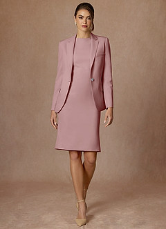 front Kennedy Zakurzona Róża Sukienka Ze Stretchem Strukturalnym