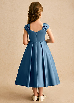 Azazie Yosemite Jurken voor bloemenmeisjes Baljurk Jurk van Mat Satijn Sweetheart Halslijn Bermuda image2