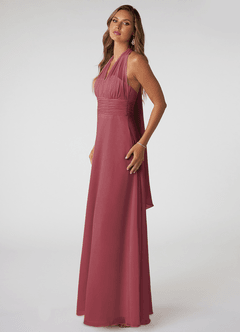 Azazie Fifi Robes de demoiselle d'honneur Robe Trapèze Convertible en Mousseline de soie Sans bretelles Merlot image5