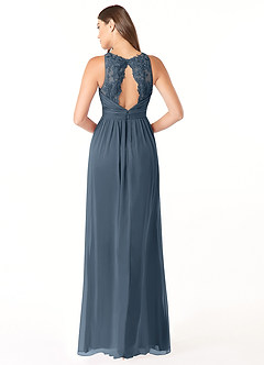 Azazie Luz Bridesmaid Dresses Neptune A-Line Lace Chiffon Dress image2