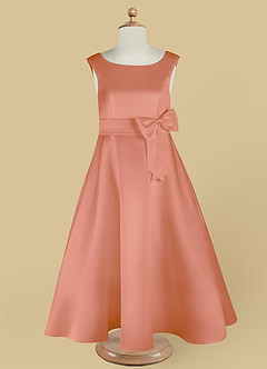 Azazie Lindy Flower Girl Dresses MAI TAI A-Line Pleated Matte Satin Dress image13