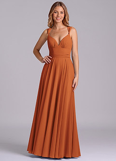 Azazie Darana Bridesmaid Dresses Cinnamon A-Line Corset Chiffon Dress image6