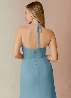 Azazie Miya Final Sale Agave Sheath Pleated Chiffon Dress image6