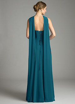 Azazie Ayla Abiti da Damigella Abito A-Line in Chiffon Scollo a Cuore Blu Inchiostro image9