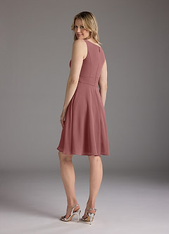 Azazie Shirley Mother of the Bride Dresses Desert Rose A-Line Scoop Pleated Chiffon Dress image7