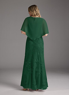 Azazie Whilhelmina Kleider für die Brautmutter Meerjungfrau-Linie Spitze Chiffon Kleid Dunkelgrün image6