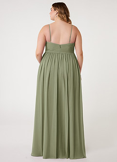 Azazie Alia Bridesmaid Dresses Pistachio A-Line Pleated Chiffon Dress image7