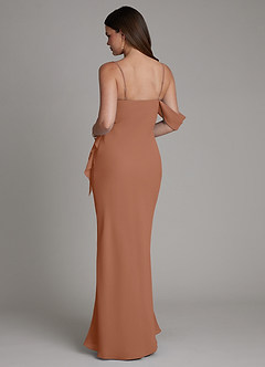 Azazie Yura Bridesmaid Dresses Bronzer Mermaid Off the Shoulder Chiffon Dress image3