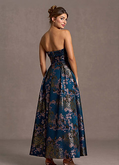 Xamira Teal Floral Maxi Dress image2