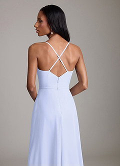 Azazie Naeem Bridesmaid Dresses Lavender A-Line V-Neck Ruffle Chiffon Dress image7